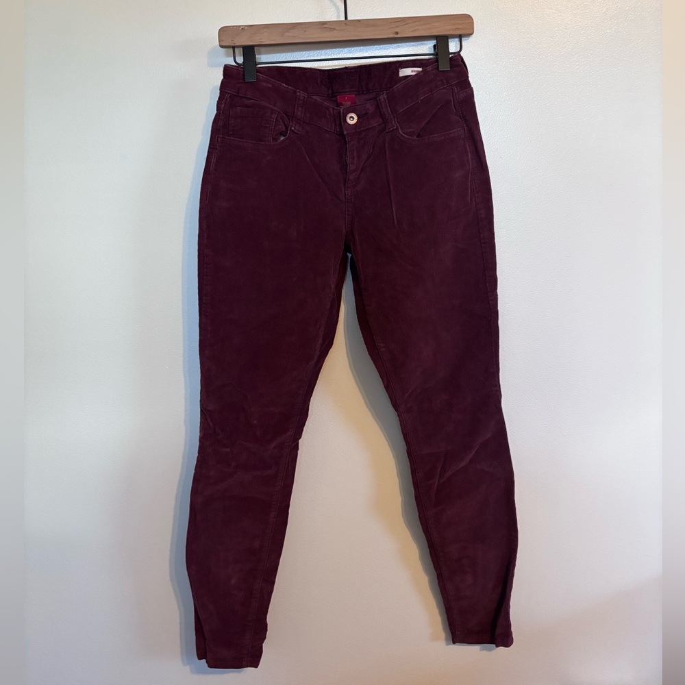 Arizona Jean co dark red corduroy leggings size 3